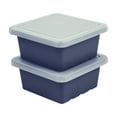 thumbnail image 1 of ECR4Kids Stackable Square Bins with Non-Snap Lids, Multipurpose Organization, Navy, 2-Pack, 1 of 9