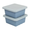 thumbnail image 1 of ECR4Kids Stackable Square Bins with Non-Snap Lids, Multipurpose Organization, Powder Blue, 2-Pack, 1 of 9