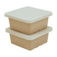 thumbnail image 1 of ECR4Kids Stackable Square Bins with Non-Snap Lids, Multipurpose Organization, Sand, 2-Pack, 1 of 9