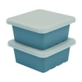 thumbnail image 1 of ECR4Kids Stackable Square Bins with Non-Snap Lids, Multipurpose Organization, Turquoise, 2-Pack, 1 of 9