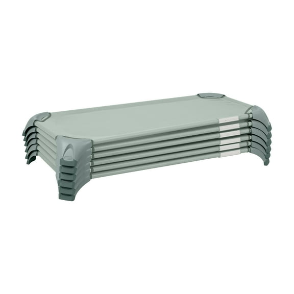 ECR4Kids Stackable Cozy Cot with Storage, Sage, 6-Pack