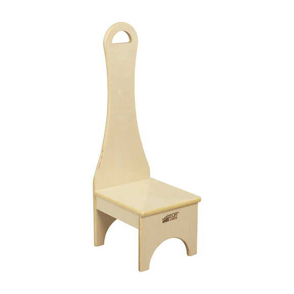 ECR4Kids Stepstool with Long Handle, Natural, 1