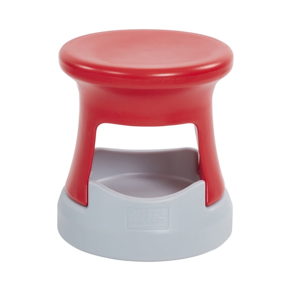 ECR4Kids Active Storage Wobble Stool, 15in Seat Height, Children's Furniture, Red/Light Grey
