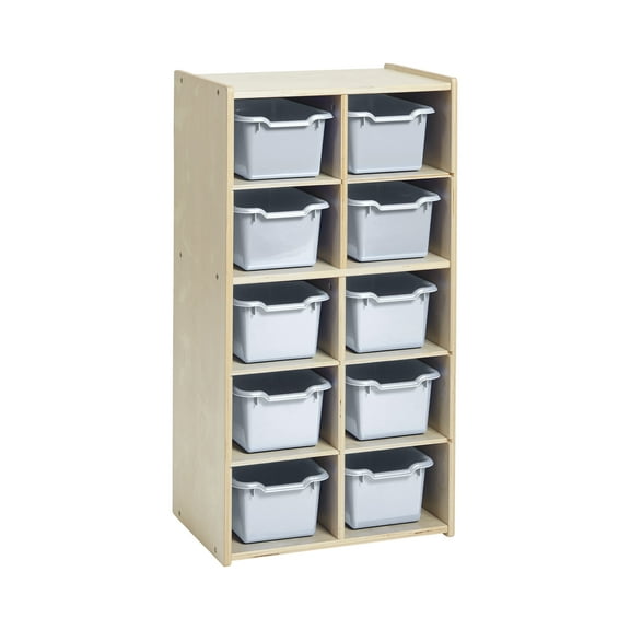 Streamline 10 Cubby Tray Cabinet and 10 Scoop Front Bins, 5x2