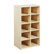 ECR4Kids Streamline 10 Cubby Tray Storage Cabinet, 5x2, Natural, 1