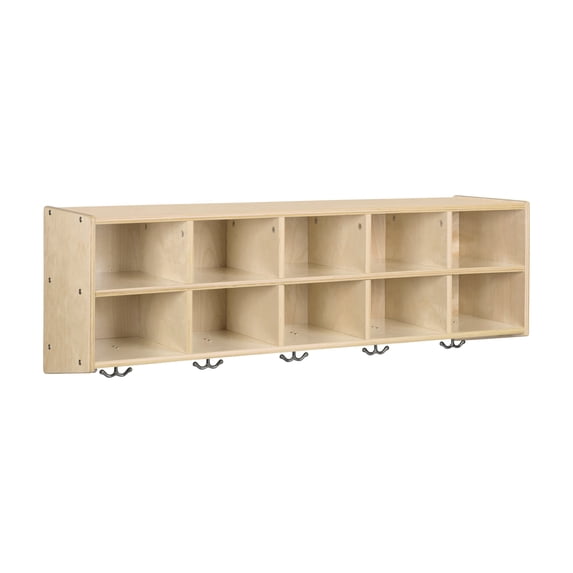 Streamline 10-Section Wall-Mounted Hanging Cubby Coat Locker