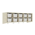 thumbnail image 1 of ECR4Kids Streamline 10-Section Hanging Cubby Coat Locker and 10 Scoop Front Storage Bins, Natural, 1 of 9