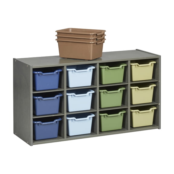 Streamline 12 Cubby Tray Cabinet and 15 Scoop Front Bins, 3x4
