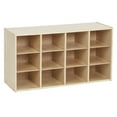 thumbnail image 1 of ECR4Kids Streamline 12 Cubby Tray Storage Cabinet, 3x4, Classroom Furniture, Natural, 1 of 9