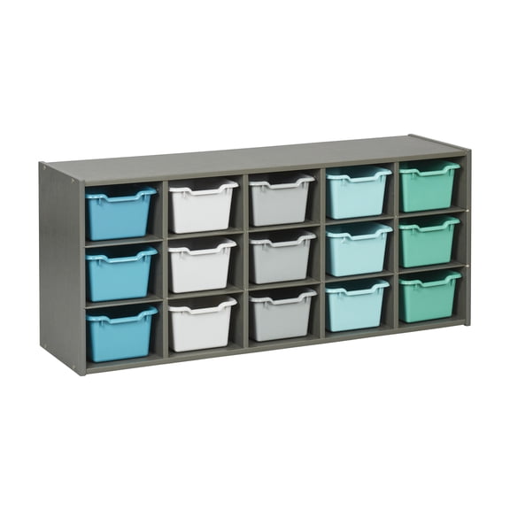 Streamline 15 Cubby Tray Cabinet and 15 Scoop Front Bins, 3x5