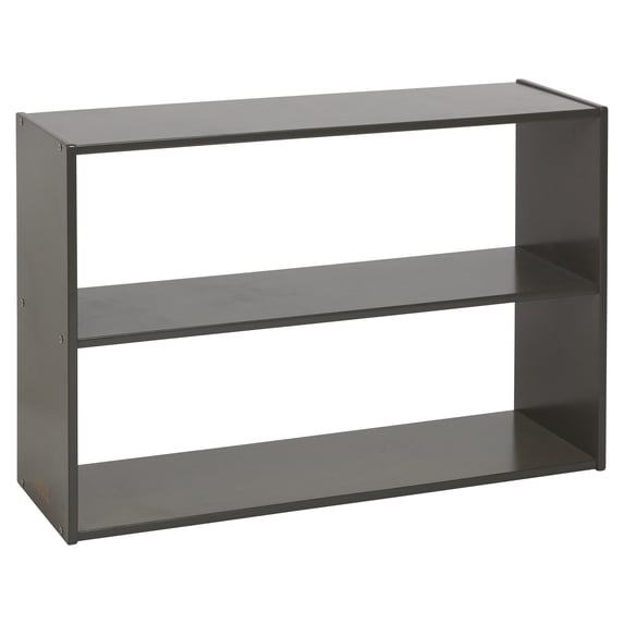ECR4Kids Streamline 2-Shelf Double-Sided Storage Cabinet, 24in, Classroom Furniture, Grey Wash