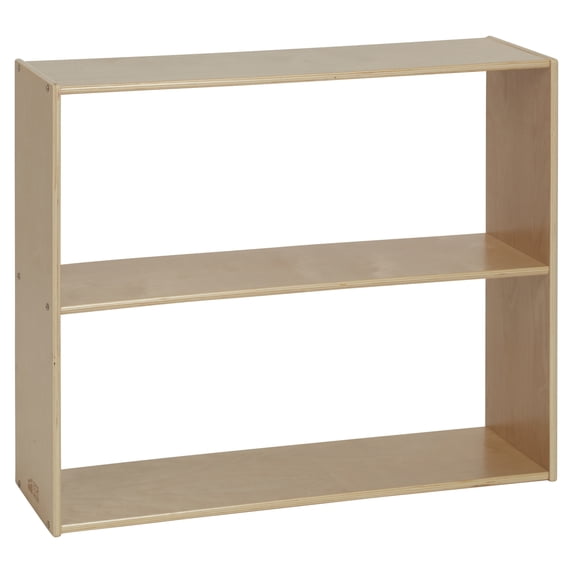 ECR4Kids Streamline 2-Shelf Double-Sided Storage Cabinet, 30in, Classroom Furniture, Natural