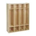 thumbnail image 1 of ECR4Kids Streamline 4-Section Coat Locker, Natural, 1 of 9