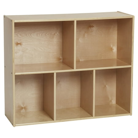 ECR4Kids Streamline 5-Compartment Single-Sided Storage Cabinet, 30in, Kids Furniture, Natural
