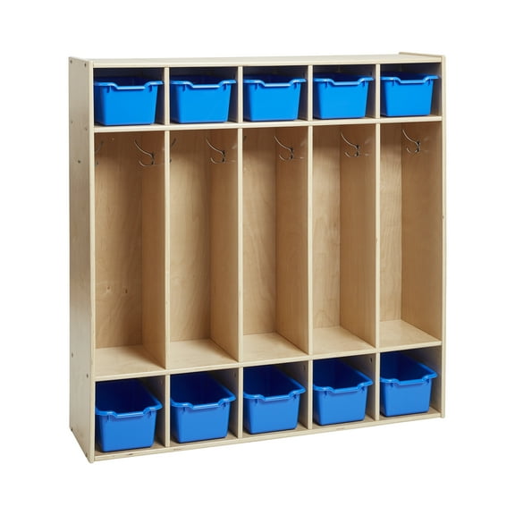 Streamline 5-Section Coat Locker and 10 Scoop Front Bins