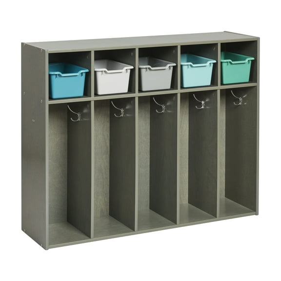 Streamline 5-Section Toddler Coat Locker with 5 Scoop Front Bins