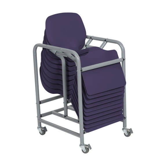 ECR4Kids The Surf Portable Activity Lap Desk with Mobile Storage Cart, Eggplant, 10-Pack