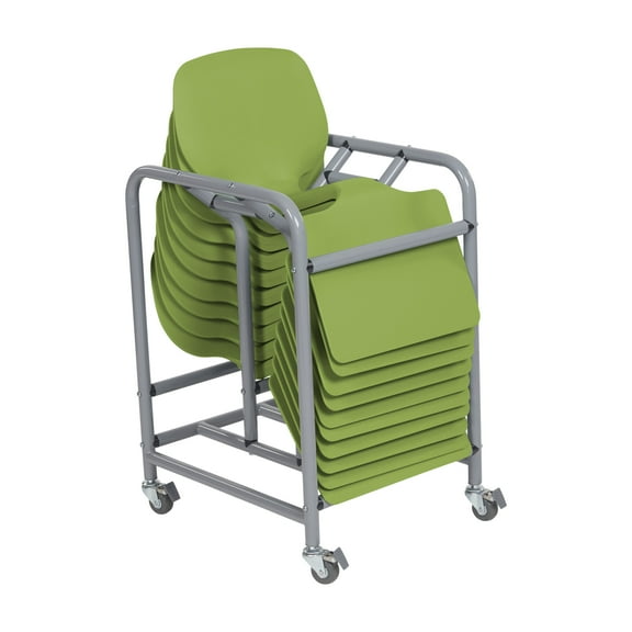 ECR4Kids The Surf Portable Activity Lap Desk with Mobile Storage Cart, Green, 10-Pack