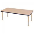 thumbnail image 1 of ECR4Kids Thermo-fused 24" x 72" Rectangular Activity School Table, Chunky Legs, Adjustable Height 15-24 inch (Maple/Navy/Sand), 1 of 5
