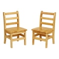 thumbnail image 1 of ECR4Kids Three Rung Ladderback Chair, 12in Seat Height, Classroom Seating, Honey, 2-Pack, 1 of 9
