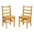 thumbnail image 1 of ECR4Kids Three Rung Ladderback Chair, 14in Seat Height, Kids Furniture, Honey, 2-Pack, 1 of 9