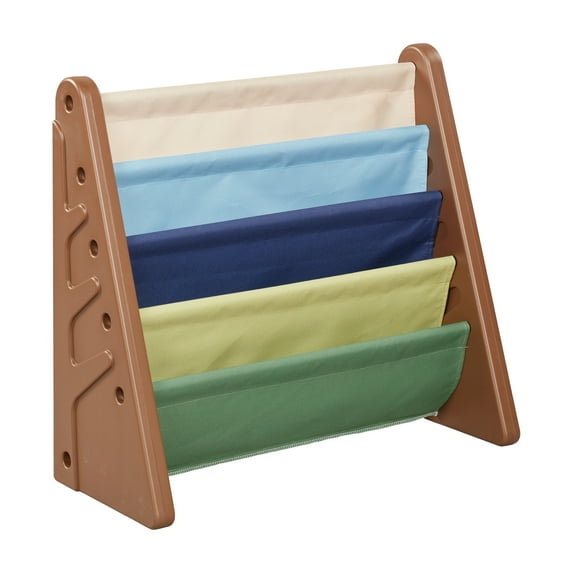 ECR4Kids Tree 4-Tier Kids Sling Book Display with Deep Pockets, Kids Bookshelf