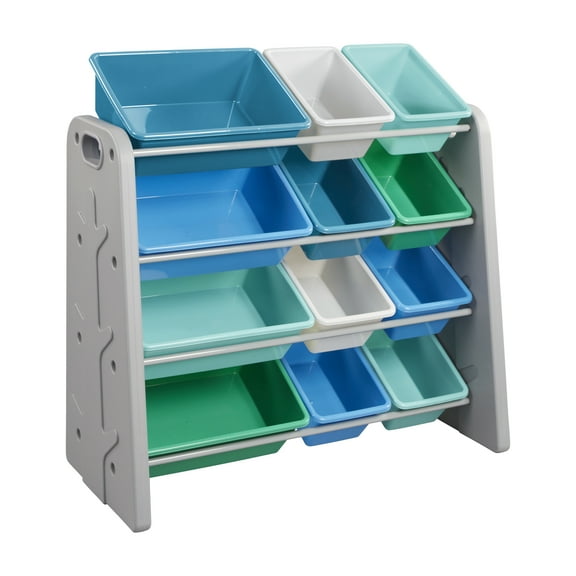 Tree Toy Storage Organizer and 12 Removable Plastic Bins