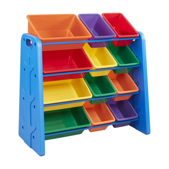 ECR4Kids Tree Toy Storage Organizer and 12 Removable Plastic Bins, Kids Furniture, Primary