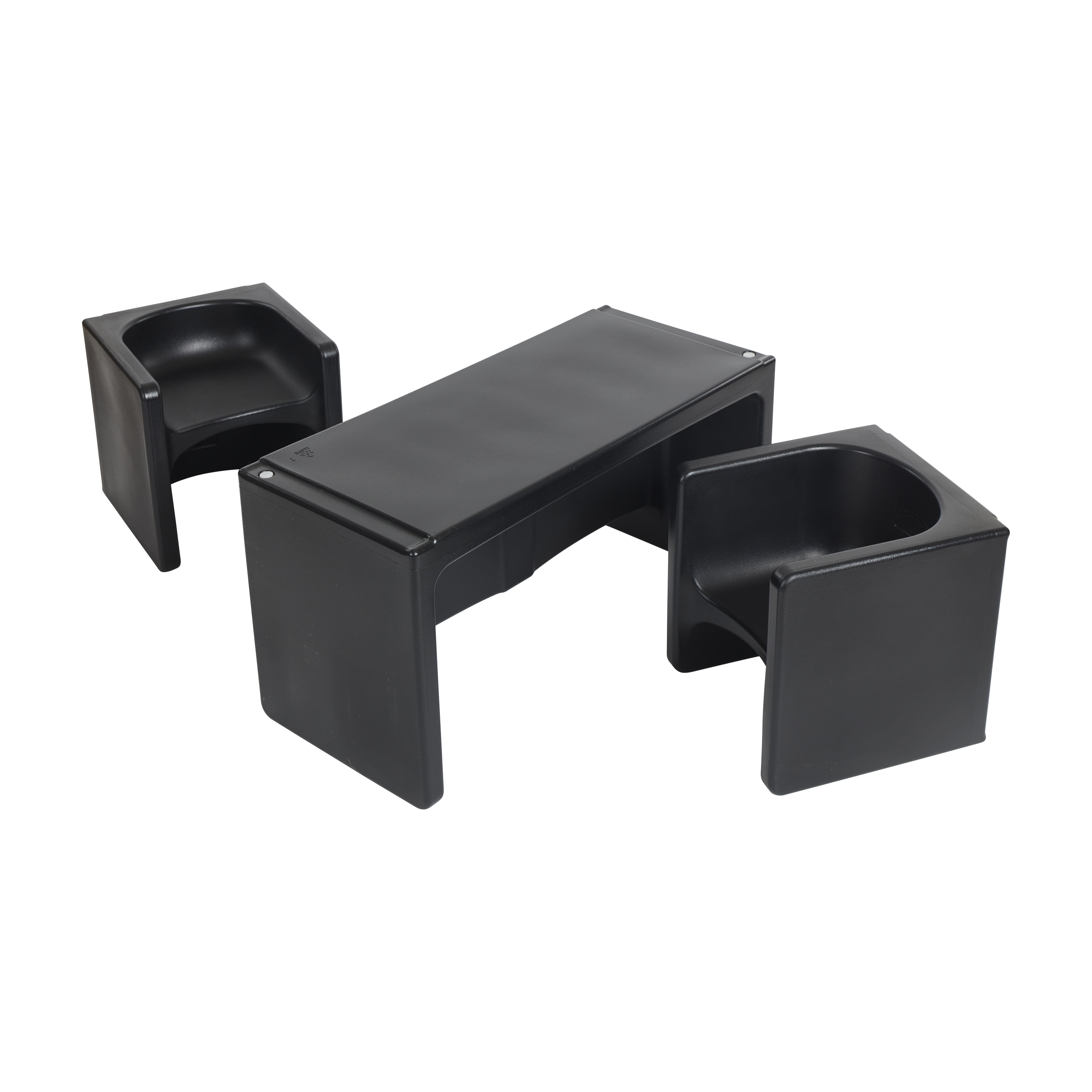 ECR4Kids Tri-Me Table and Cube Chair Play Set, Multipurpose Furniture ...