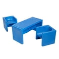 thumbnail image 1 of ECR4Kids Tri-Me Table and Cube Chair Play Set, Multipurpose Furniture, Blue, 3-Piece, 1 of 9