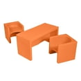 thumbnail image 1 of ECR4Kids Tri-Me Table and Cube Chair Play Set, Multipurpose Furniture, Orange, 3-Piece, 1 of 9