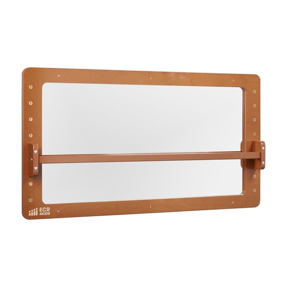 ECR4Kids Wall-Mounted Coordination & Balance Mirror, Montessori Furniture, Dark Walnut