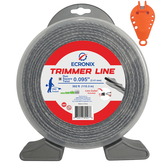 ECRONIX 0.095 in 362 ft Duo Square Twist String Trimmer Line Ultra Durable