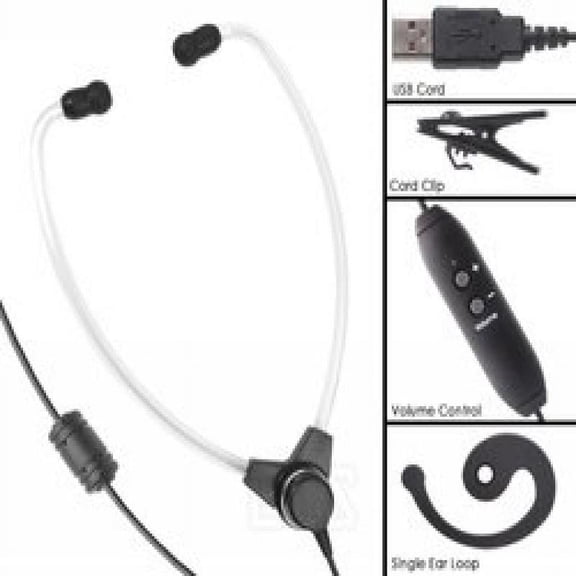 ECS-SH-50-USB-SAET Stetho Style Transcription Headset With Soft Antimicrobial Eartips