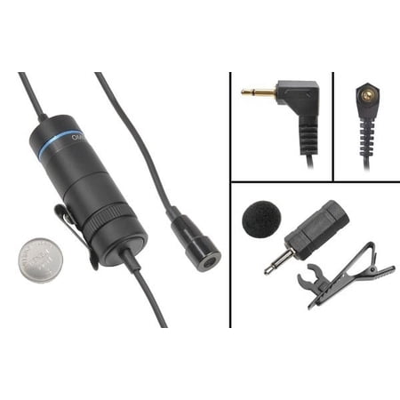 ECS TCM-100 A 2.5 & 3.5 mm Tie Clip Battery Power Microphone
