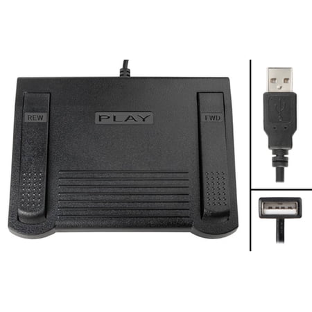 ECS-WMP-R Windows Media Player Foot Pedal - Rewind/Play/Forward Option