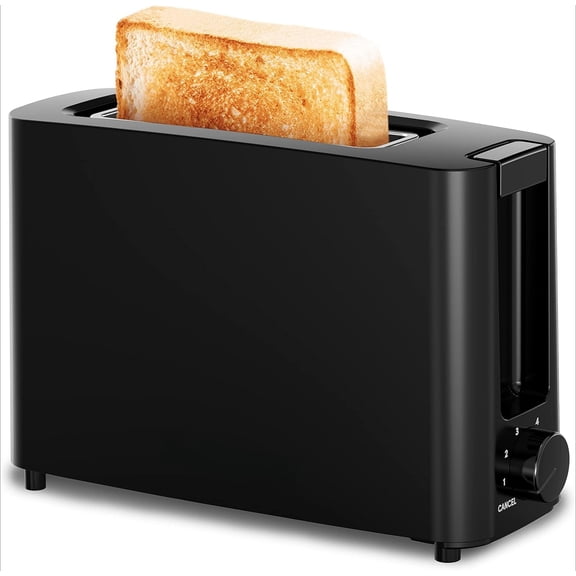 ECT118B Cool Touch Single Slice Toaster, 6 Toasting Levels & Wide Slot for Bagels, Waffles, Specialty Breads, Pastry, Snacks, Black