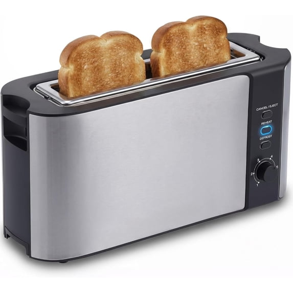 ECT3200 2-Slice, 1 Long Slot, Slim Toaster, Reheat, 6 Toast Settings ...