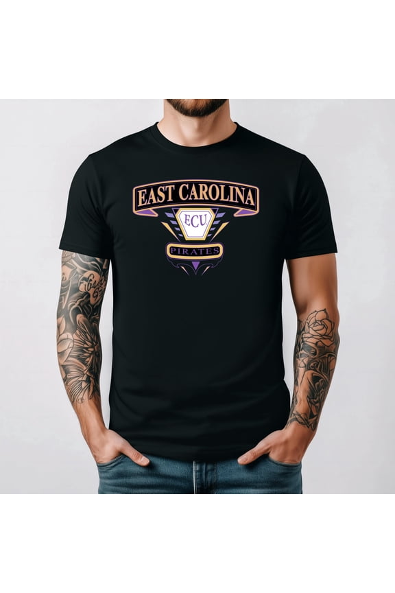 ECU East Carolina Pirates College Sports Fan Graphic T-shirt up to size 5XL
