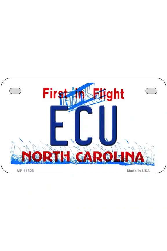 ECU North Carolina Novelty License Plate 7" x 4" Motorcycle (MP)