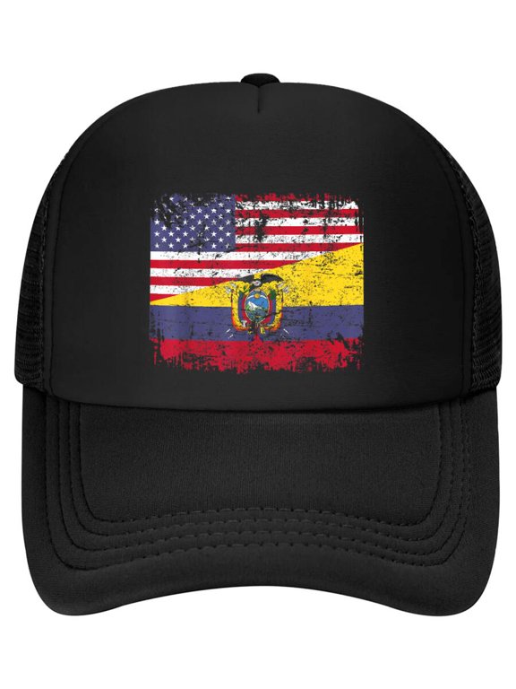 ECUADORIAN ROOTS | Half American Flag | USA ECUADOR FLAG Baseball Cap
