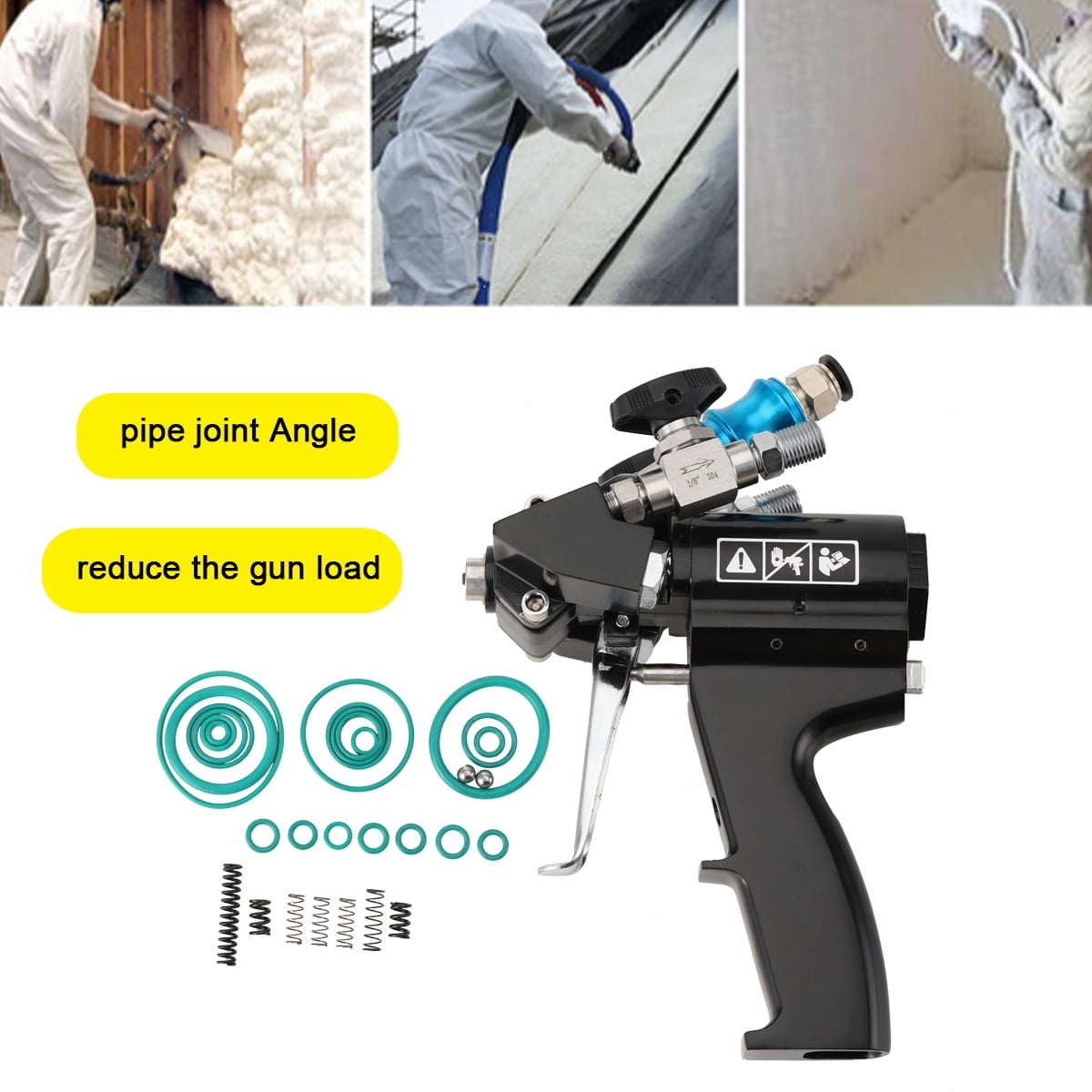 ECUTEE 24Mpa Black Polyurethane P2 PU Foam Spray Gun Air Purge Spray