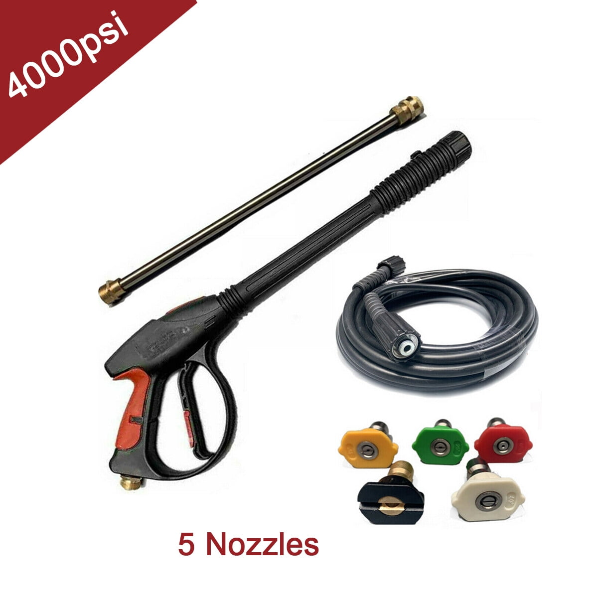 ECUTEE 4000PSI Car & Home Pressure Washer Gun with Ergonomic Gun, 5