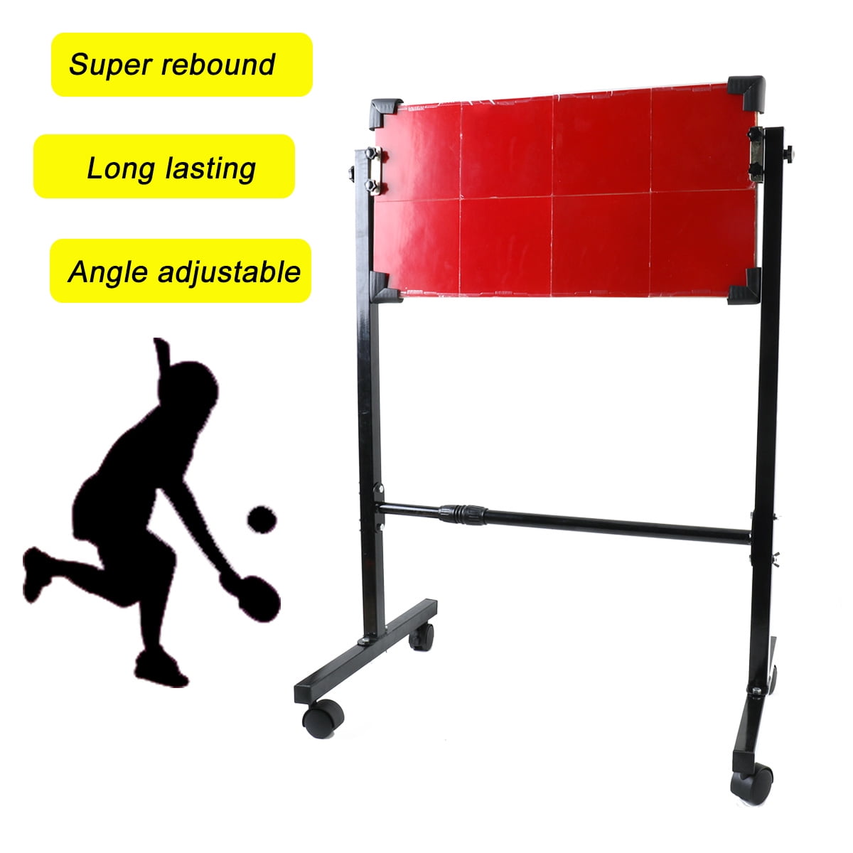ECUTEE 66*33cm Table Tennis Rebounder with Wheels, Angle Adjustable Professional Ping Pong