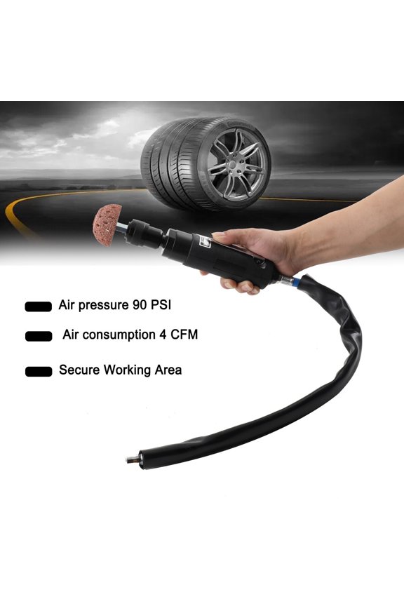 Air Tire Tyre Buffer Kit Low Speed Pneumatic Die Grinder Tire Buffing Wheel Tool, 2500rpm Low Speed Air Tire Buffer Tire Repair Kit Polishing Cleaning