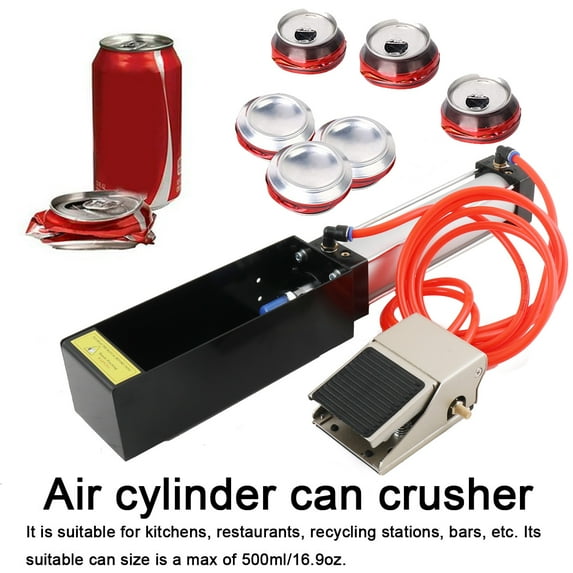 ECUTEE Aluminum Can Crusher, Heavy Duty Pneumatic Cylinder Soda Beer Can Crusher, Eco-Friendly Recycling Tool