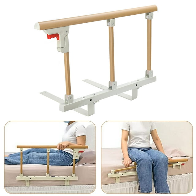 ECUTEE Bed Folding Safety Rail for Elderly Adults, Bed Guards for Seniors, Bed Assist Handle for