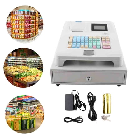 ECUTEE Electronic Cash Register &Drawer Box 8 Digital LED Display Retail/Restaurant POS