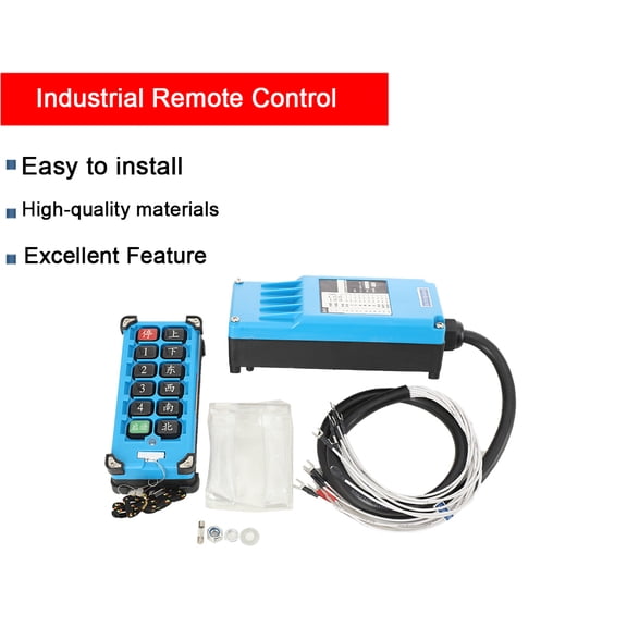 ECUTEE Industrial Wireless Crane Remote Control kit 12 Button Electric Lift Hoist Overhead Tower Bridge Transmitter Receiver with Emergency Stop
