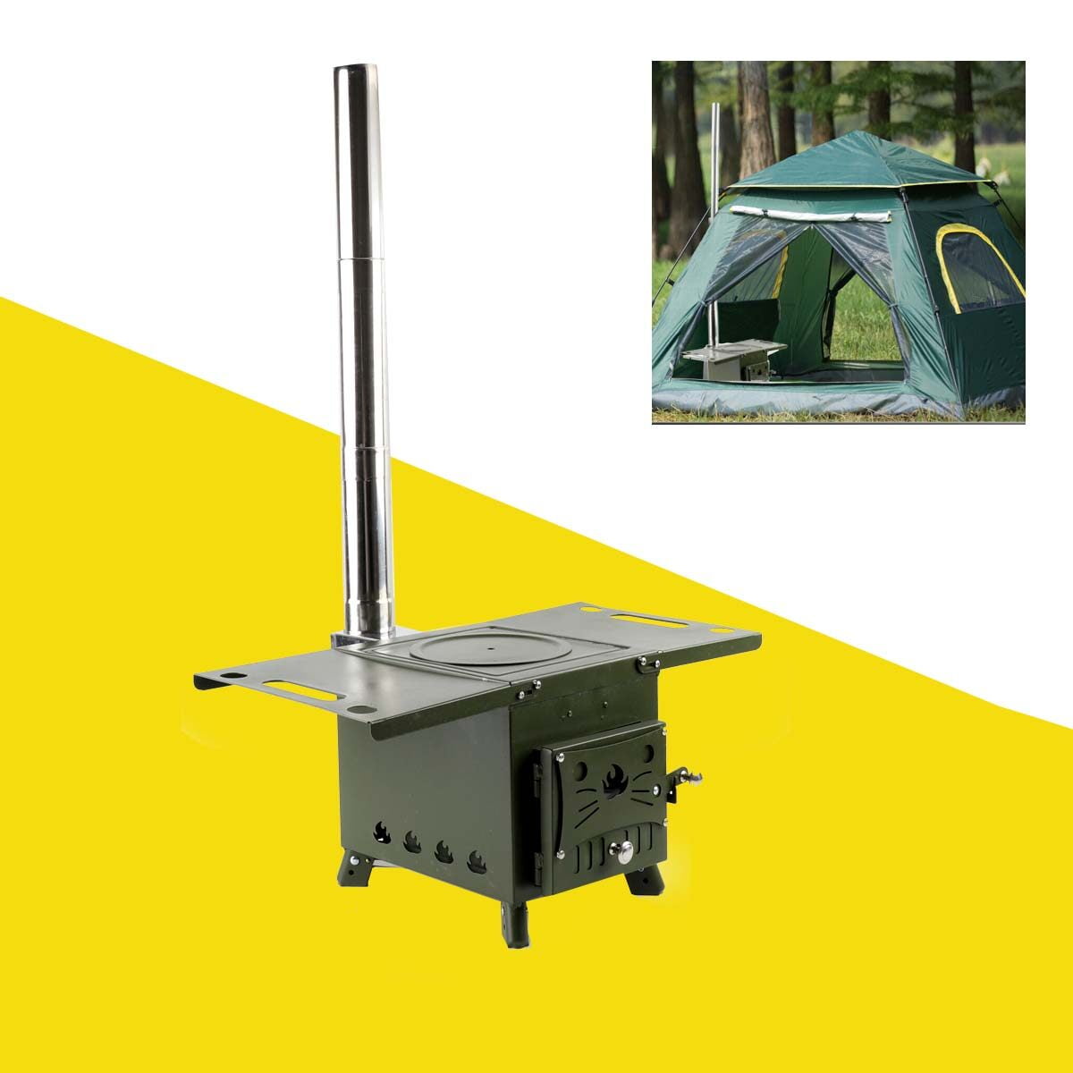 ECUTEE Outdoor Wood Stove Portable Camping Wood Stove Cooking Heating